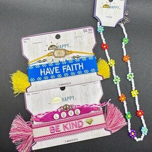 New Bracelet Sets and Beaded Necklace Set WWJD Love Faith